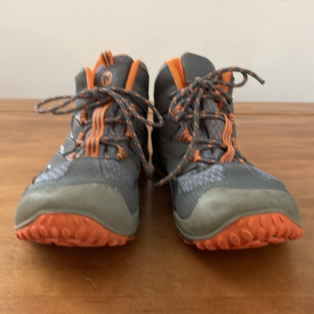 Merrell Chameleon Hiker Hiking Shoes Grey Orange Size 5 - Picture 3 of 14